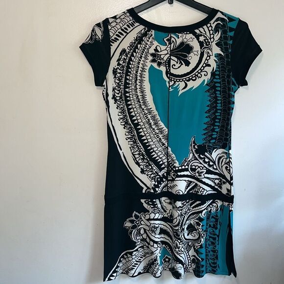 Excellent Condition Large Eva Varro Asymmetrical Sheath Dress with Cap Sleeves - Picture 3 of 4